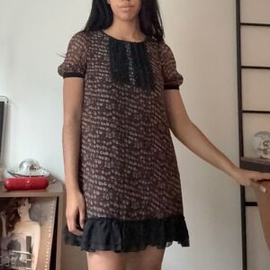 annabelle floral print short sleeve ruffleโ hem dress women black red yellow